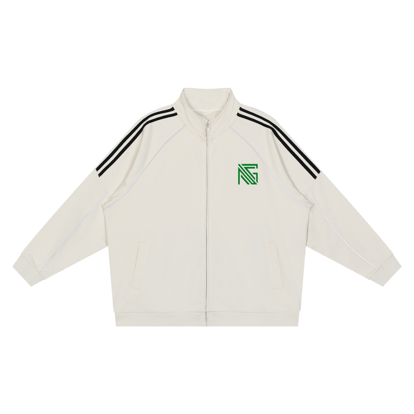 Reflection Striped Raglan Sleeve  Jacket