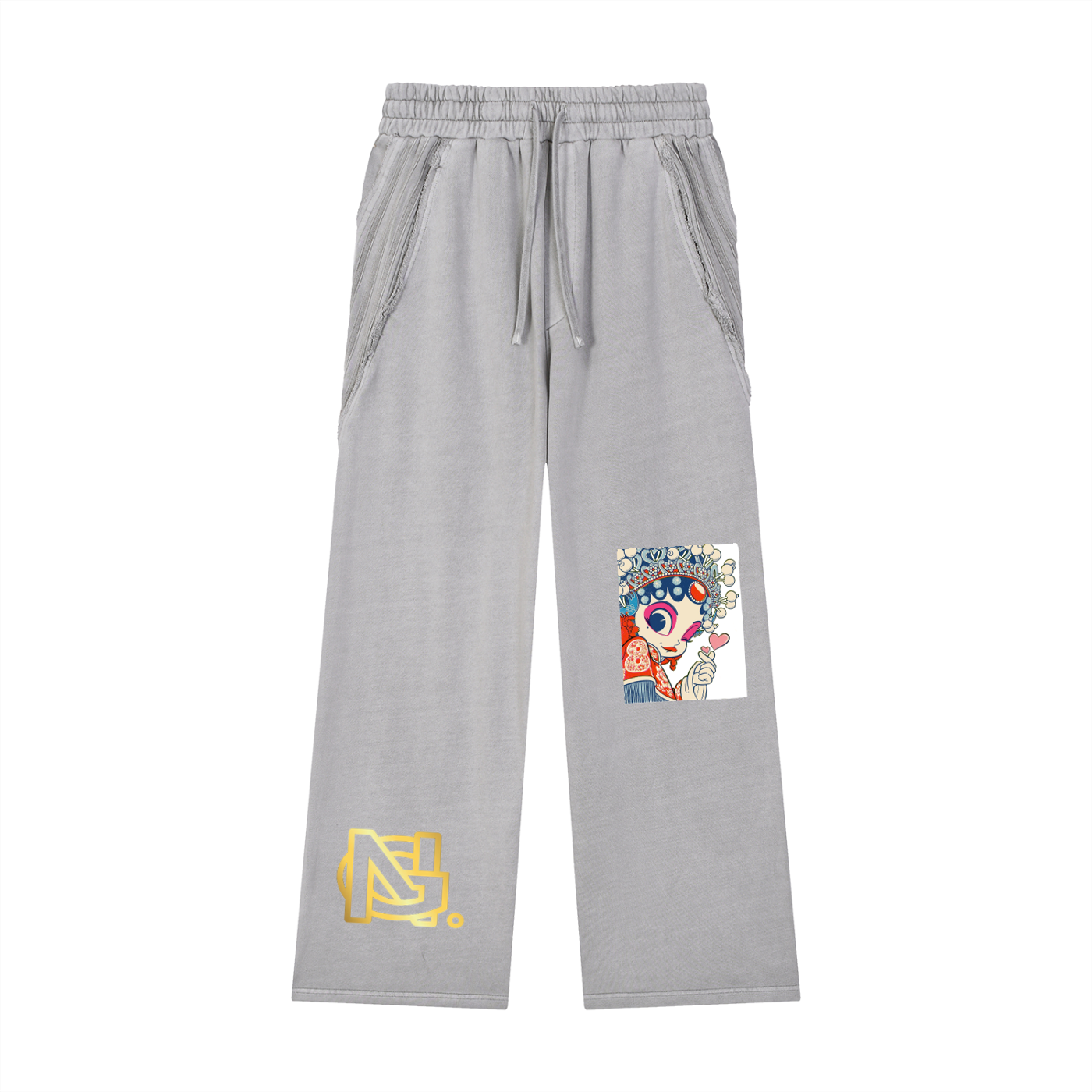 Snow Washed Tape Raw Edge Sweatpants