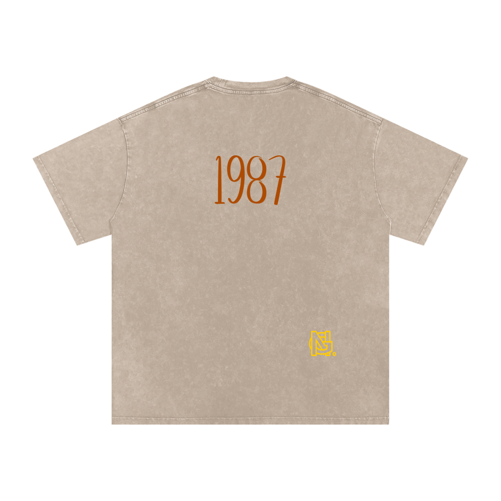 Snow Washed Oversized Cotton T-Shirt