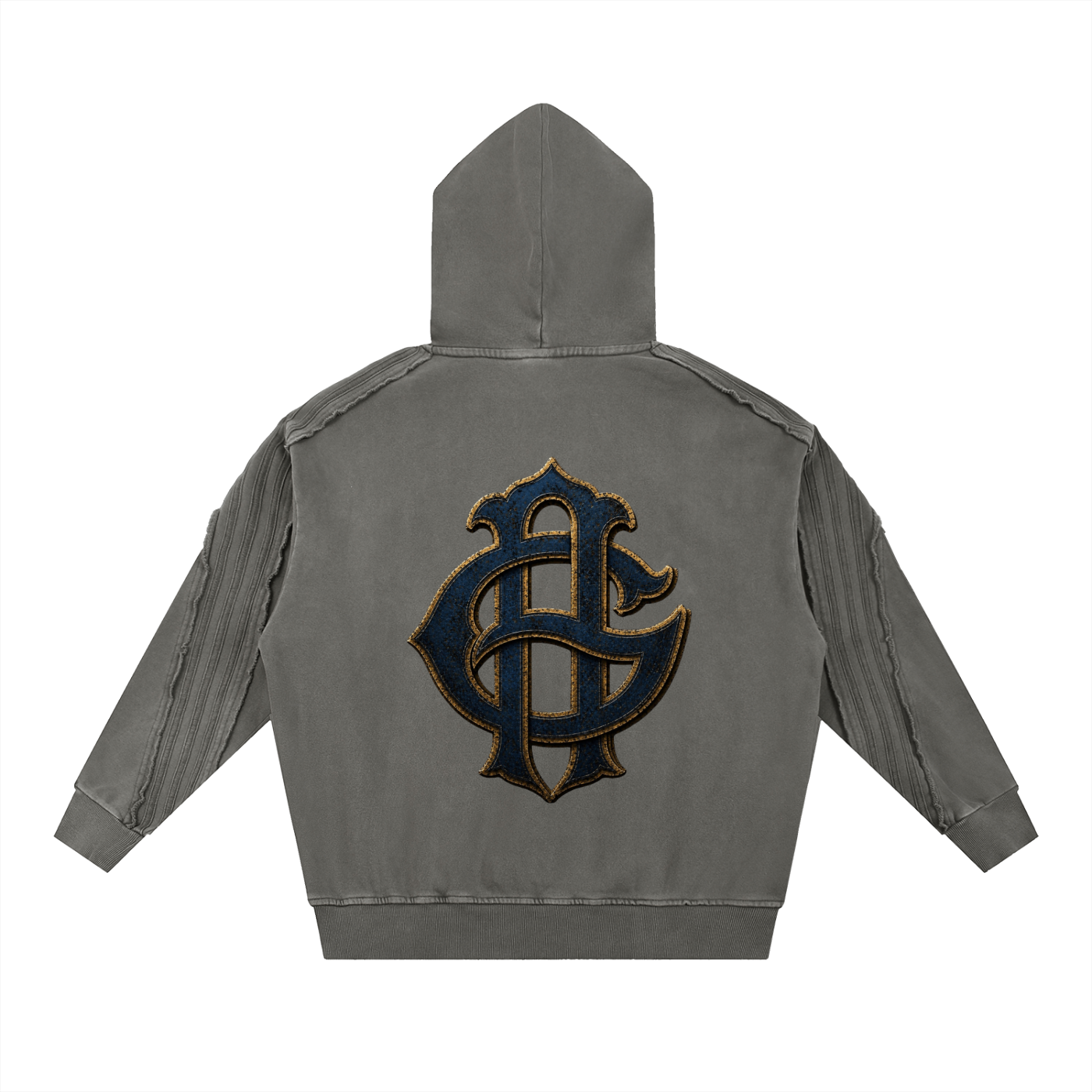 Snow Washed Tape Raw Edge Hoodie