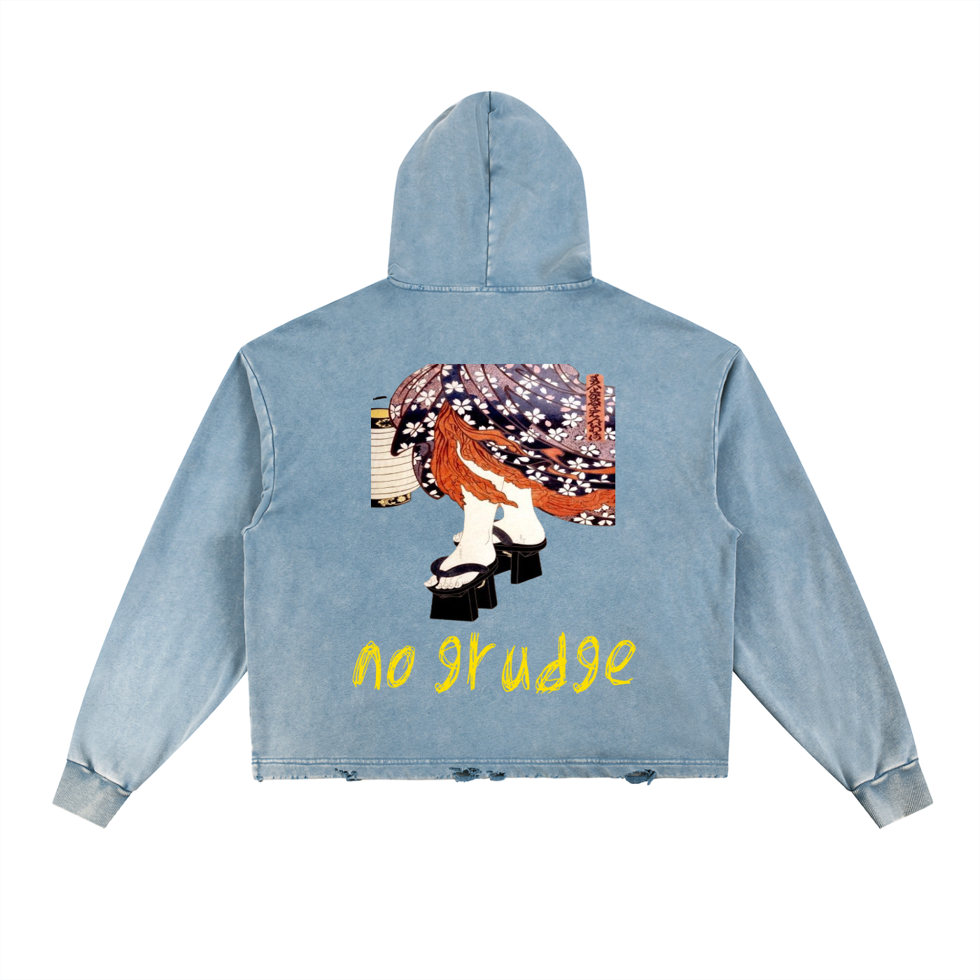 Vintage Washed Frayed-Hem Hoodie