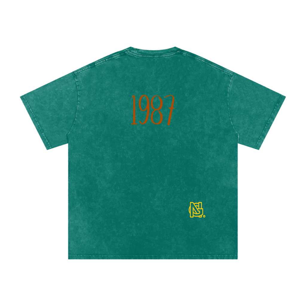 Snow Washed Oversized Cotton T-Shirt