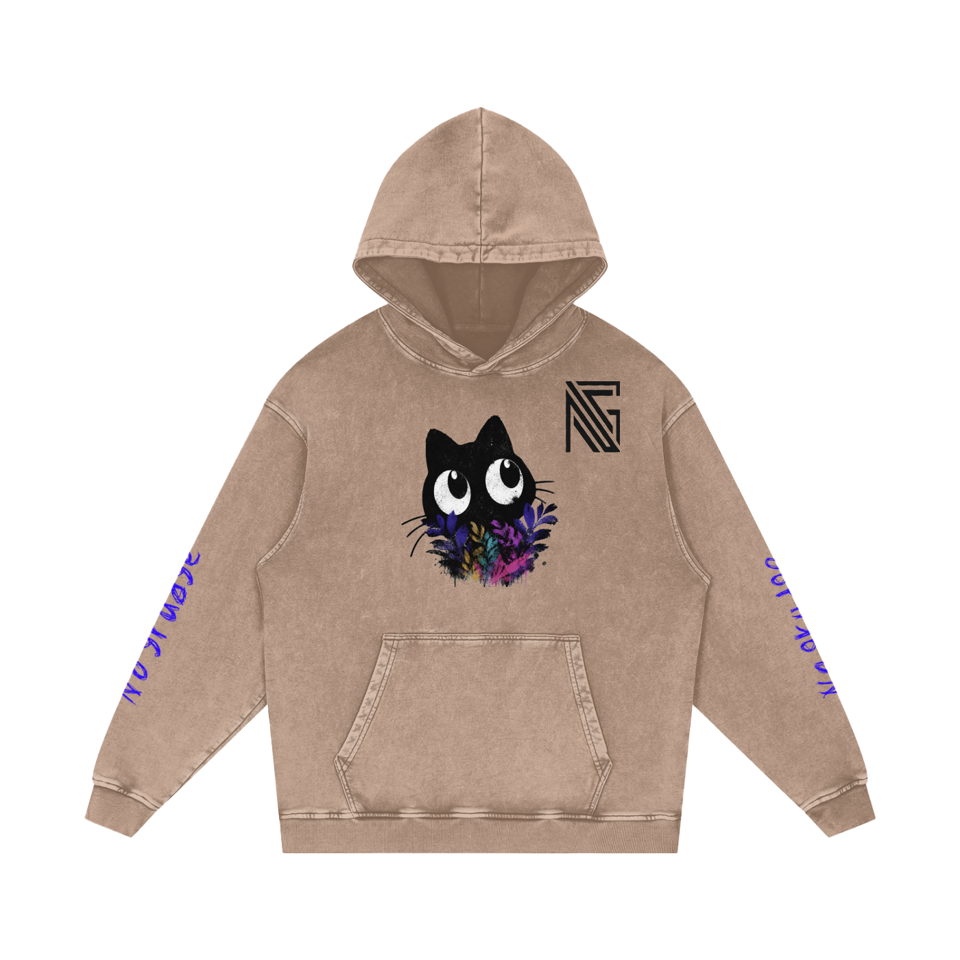 Snow Washed Loose Cotton Hoodie
