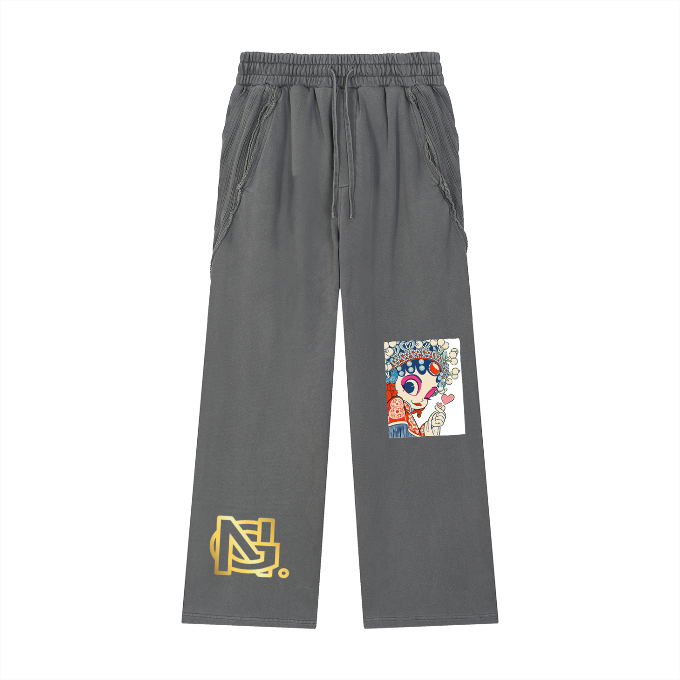 Snow Washed Tape Raw Edge Sweatpants