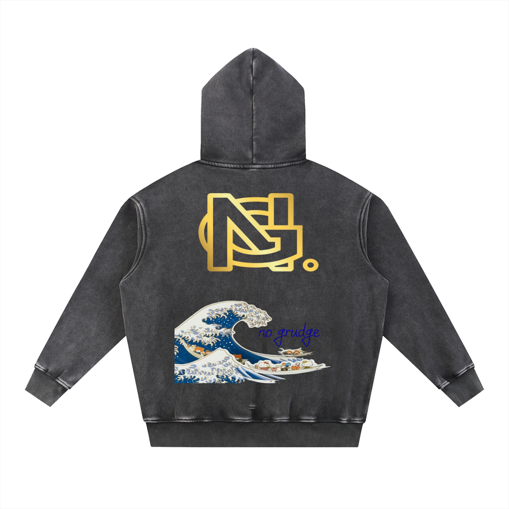 Snow Wash Fleece Oversize Hoodie