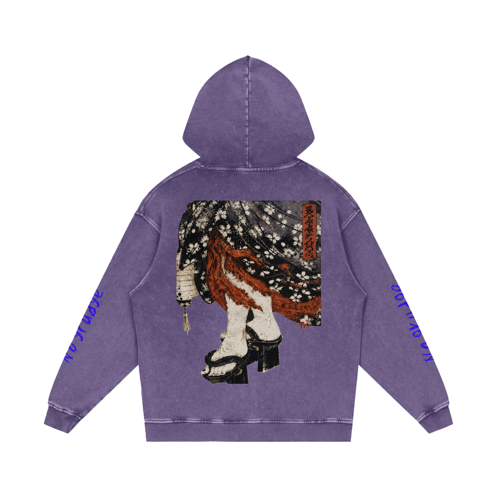 Snow Washed Loose Cotton Hoodie