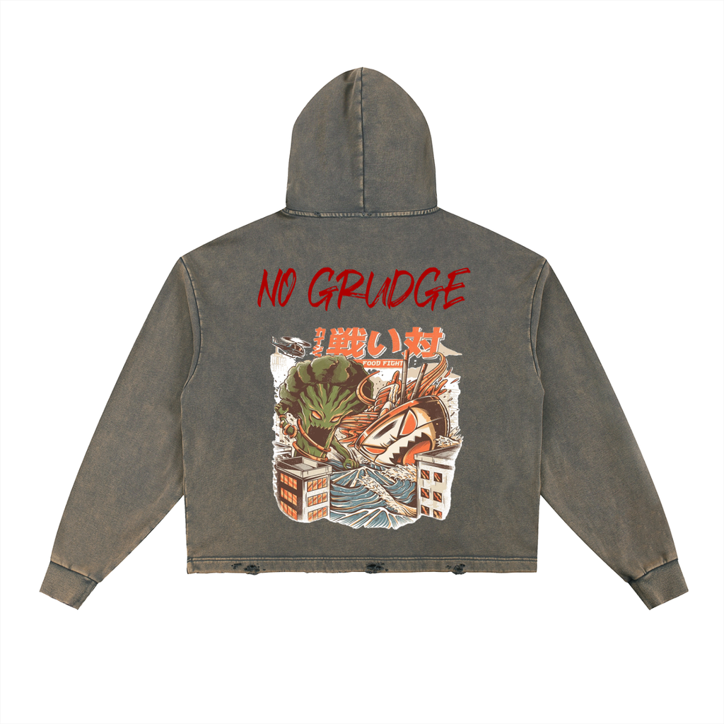 Vintage Washed Frayed-Hem Hoodie