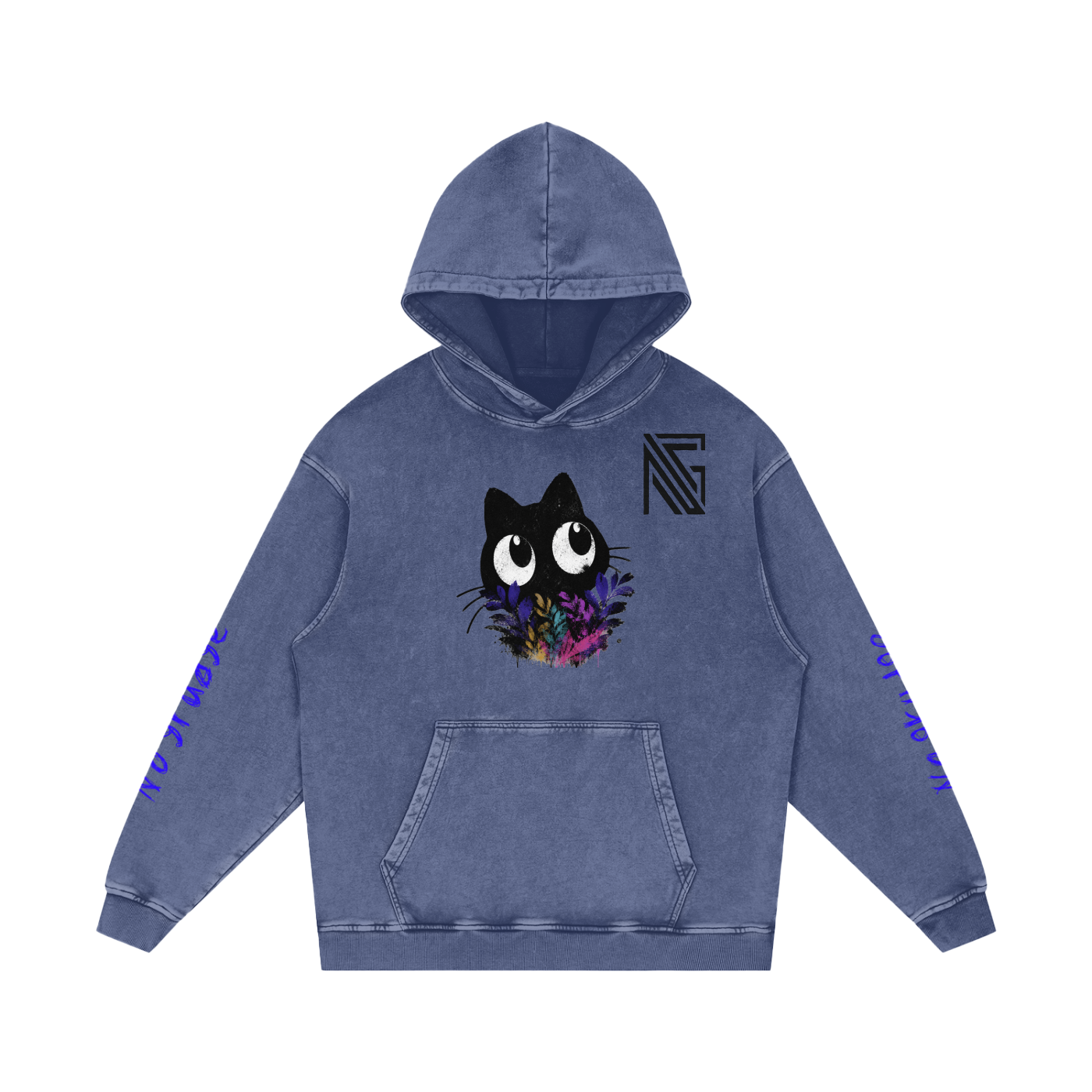 Snow Washed Loose Cotton Hoodie