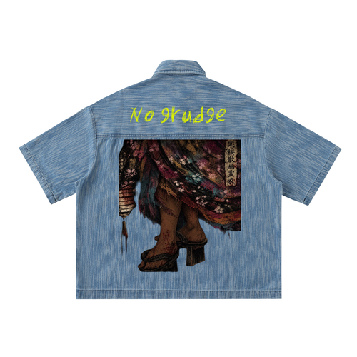 Distressed Wash Short-Sleeve Shirt