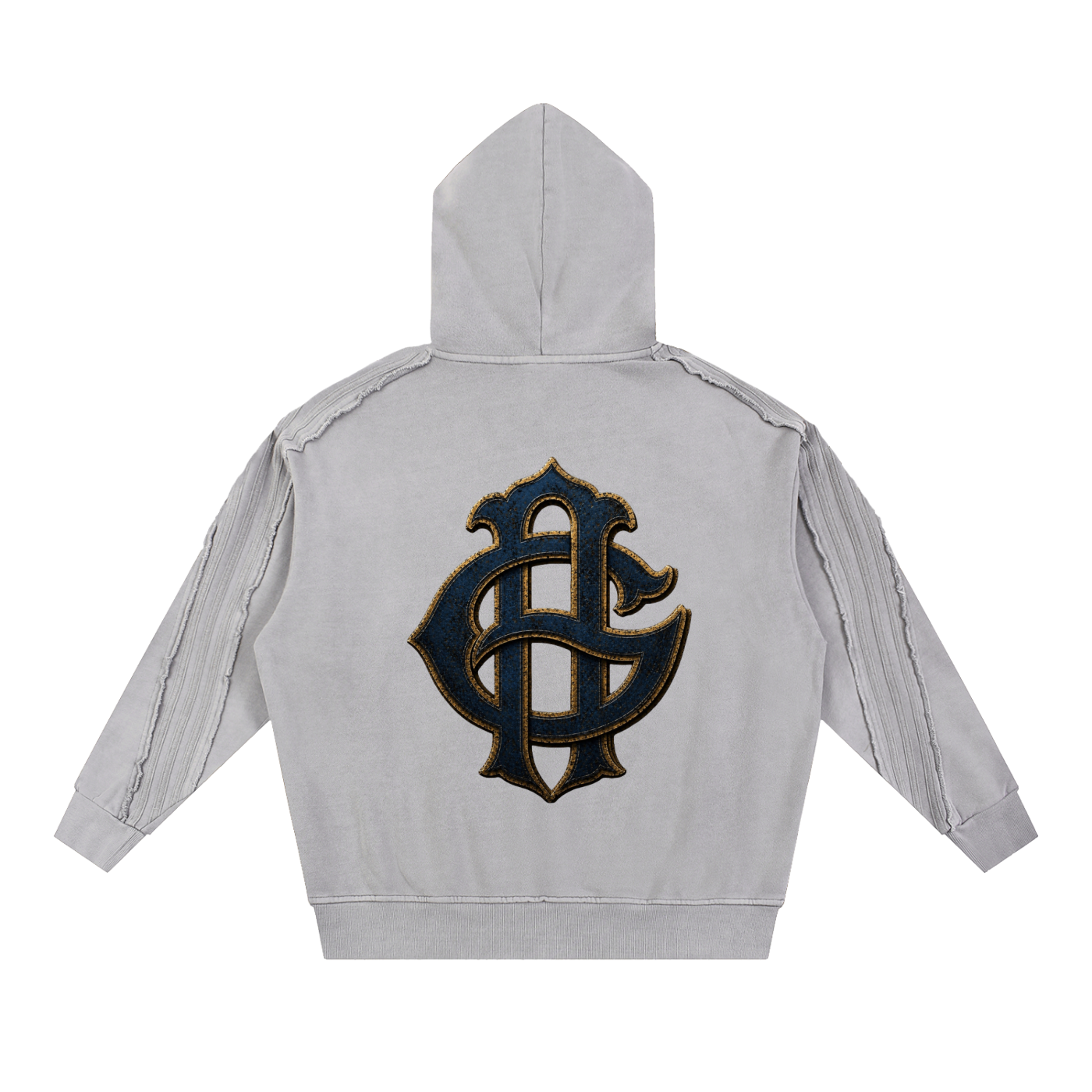 Snow Washed Tape Raw Edge Hoodie