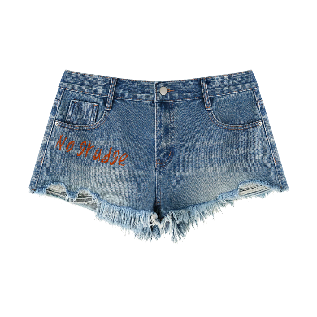 Women's Vintage Wash Raw Hem Denim Shorts