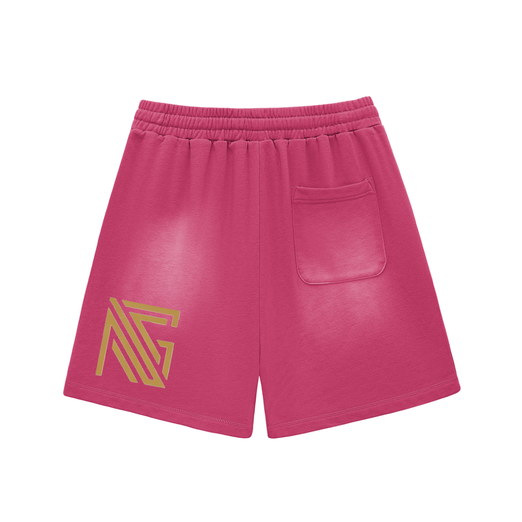 Sun Fade Raw Edge Cotton Shorts