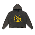 Vintage Washed Frayed-Hem Hoodie