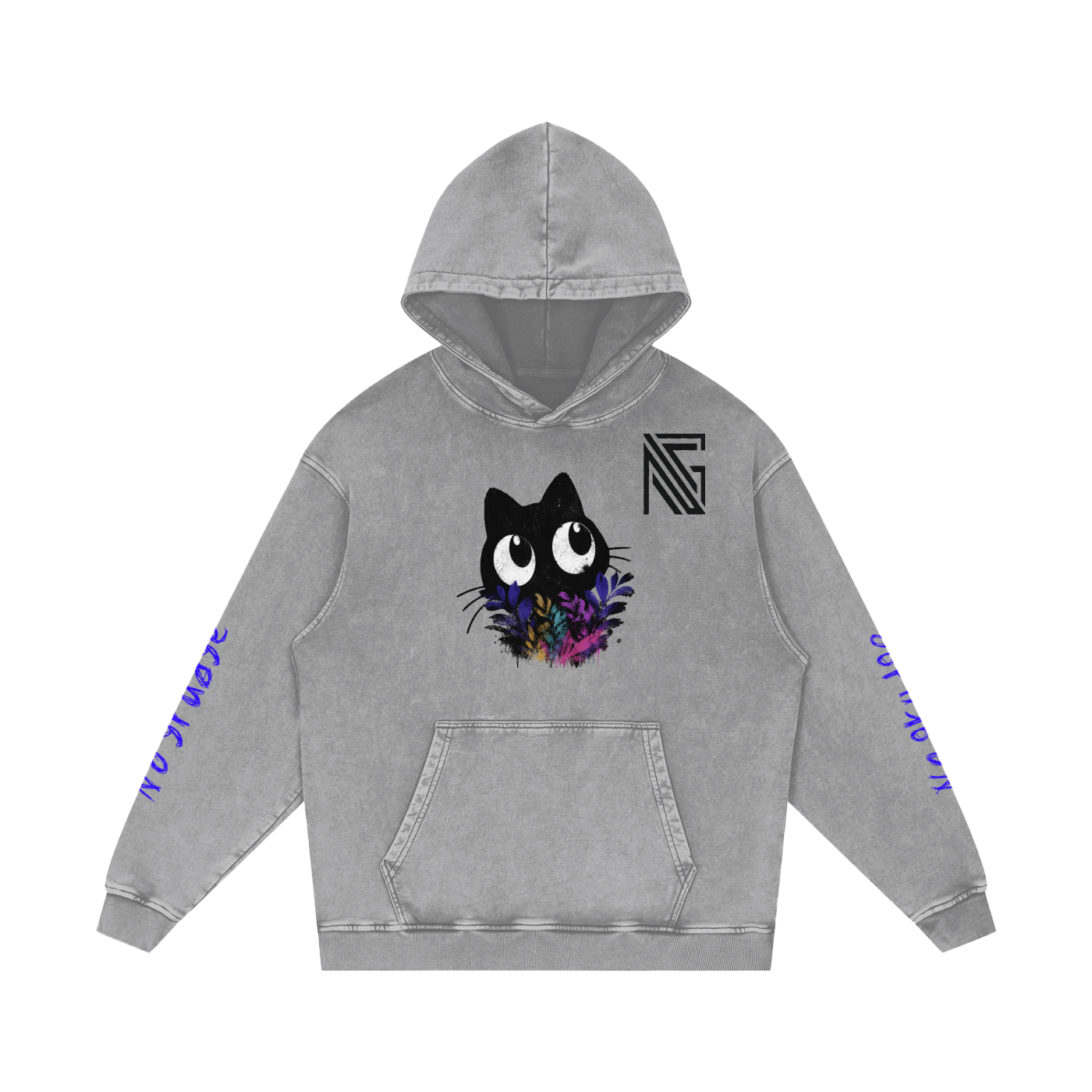 Snow Washed Loose Cotton Hoodie