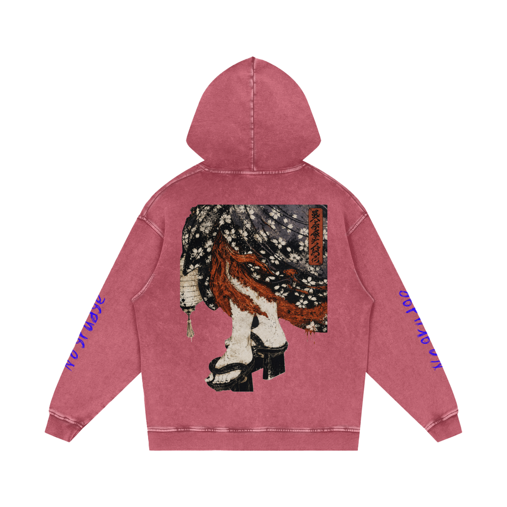 Snow Washed Loose Cotton Hoodie