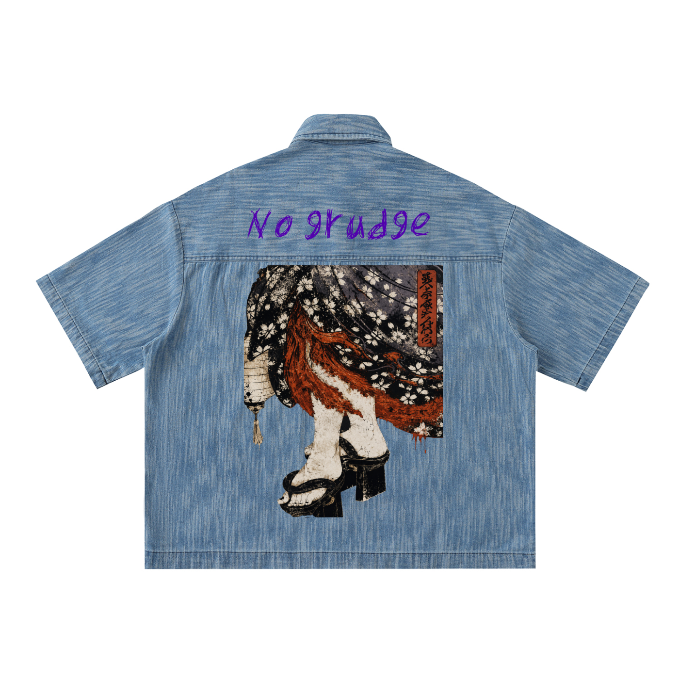 Distressed Wash Short-Sleeve Shirt