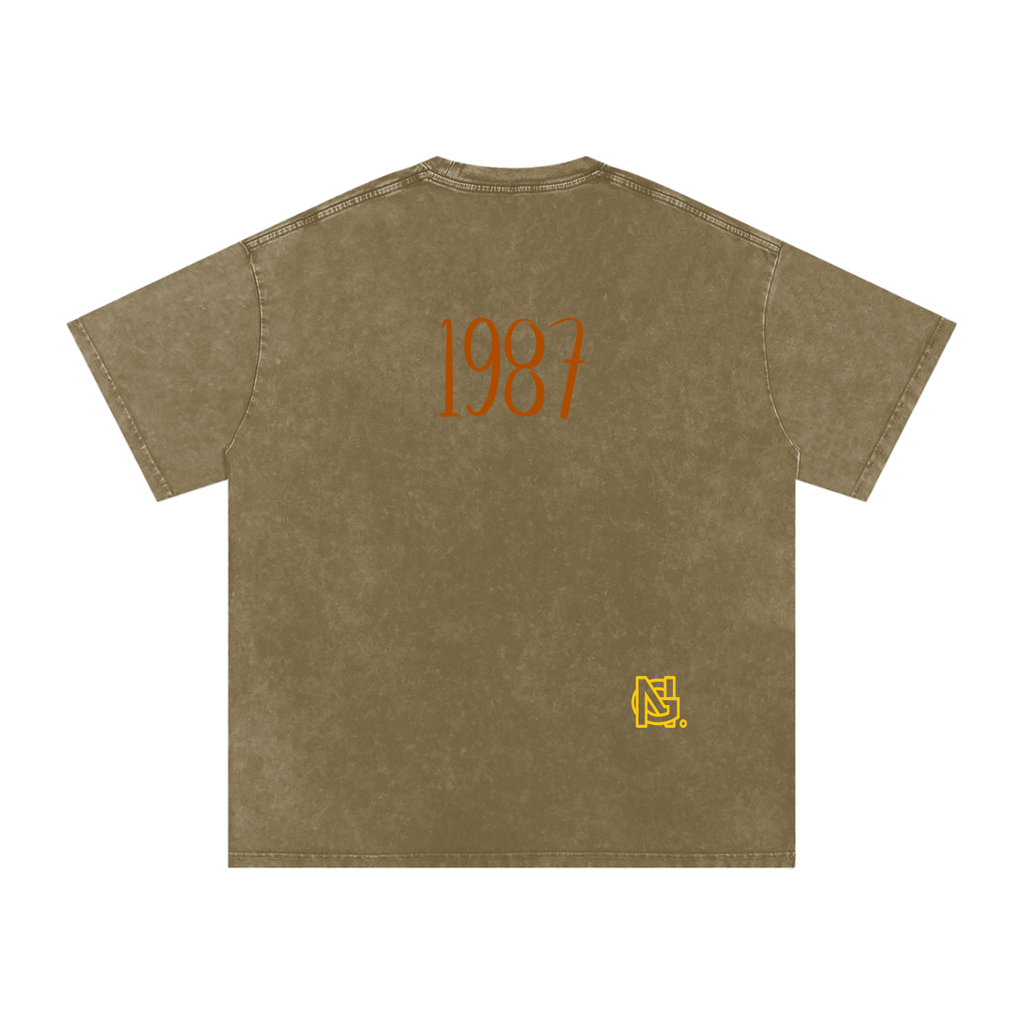 Snow Washed Oversized Cotton T-Shirt